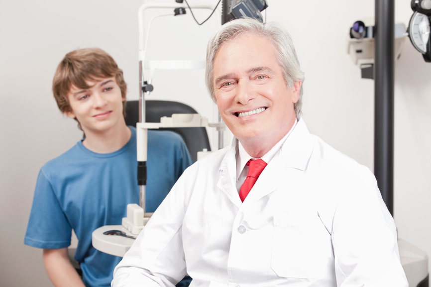 Optometrist and Patient